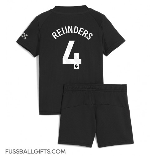 Manchester City Tijjani Reijnders #4 Fußballbekleidung Auswärtstrikot Kinder 2025-26 Kurzarm (+ kurze hosen)